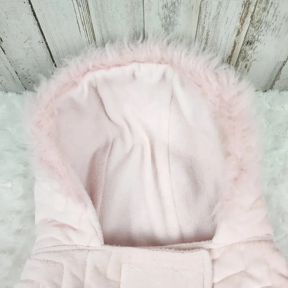 Top Paw Pink Fur Velcro Dog Coat Size Large